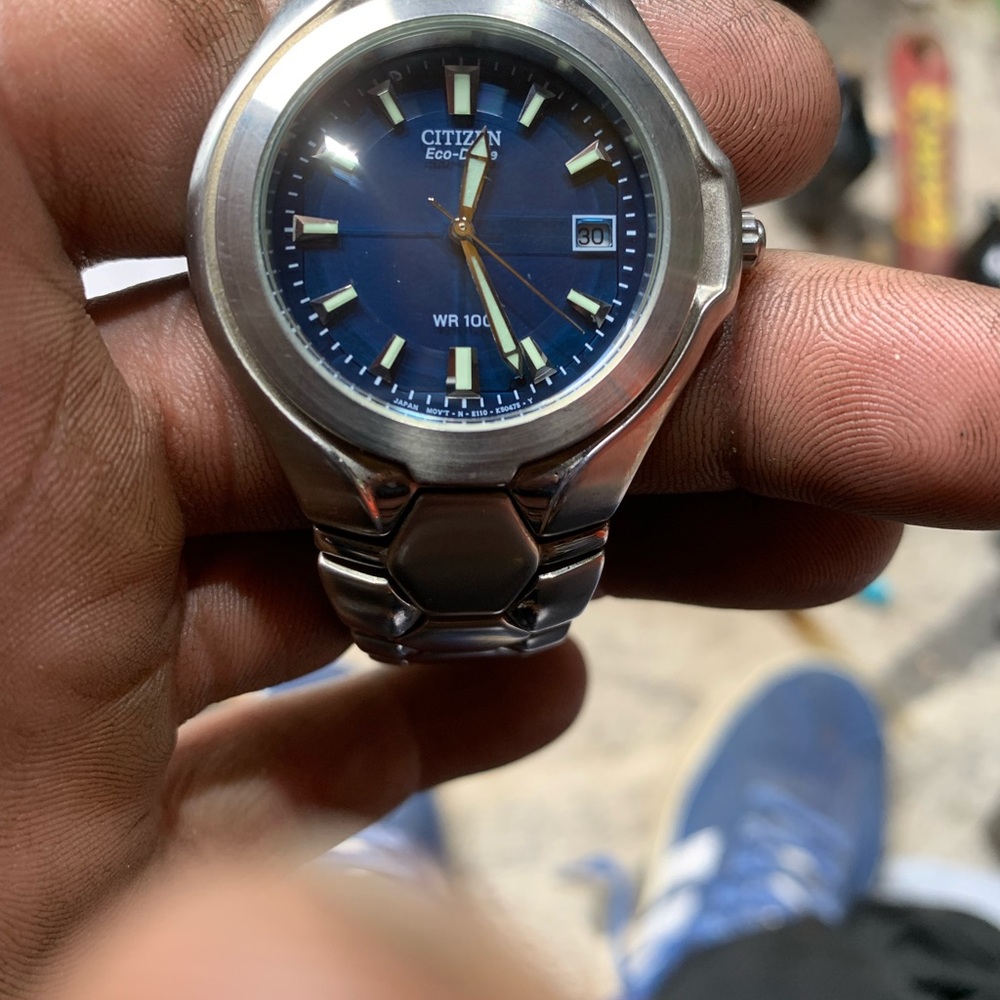 Citizen Eco-Drive Silver and Blue Men's Watch